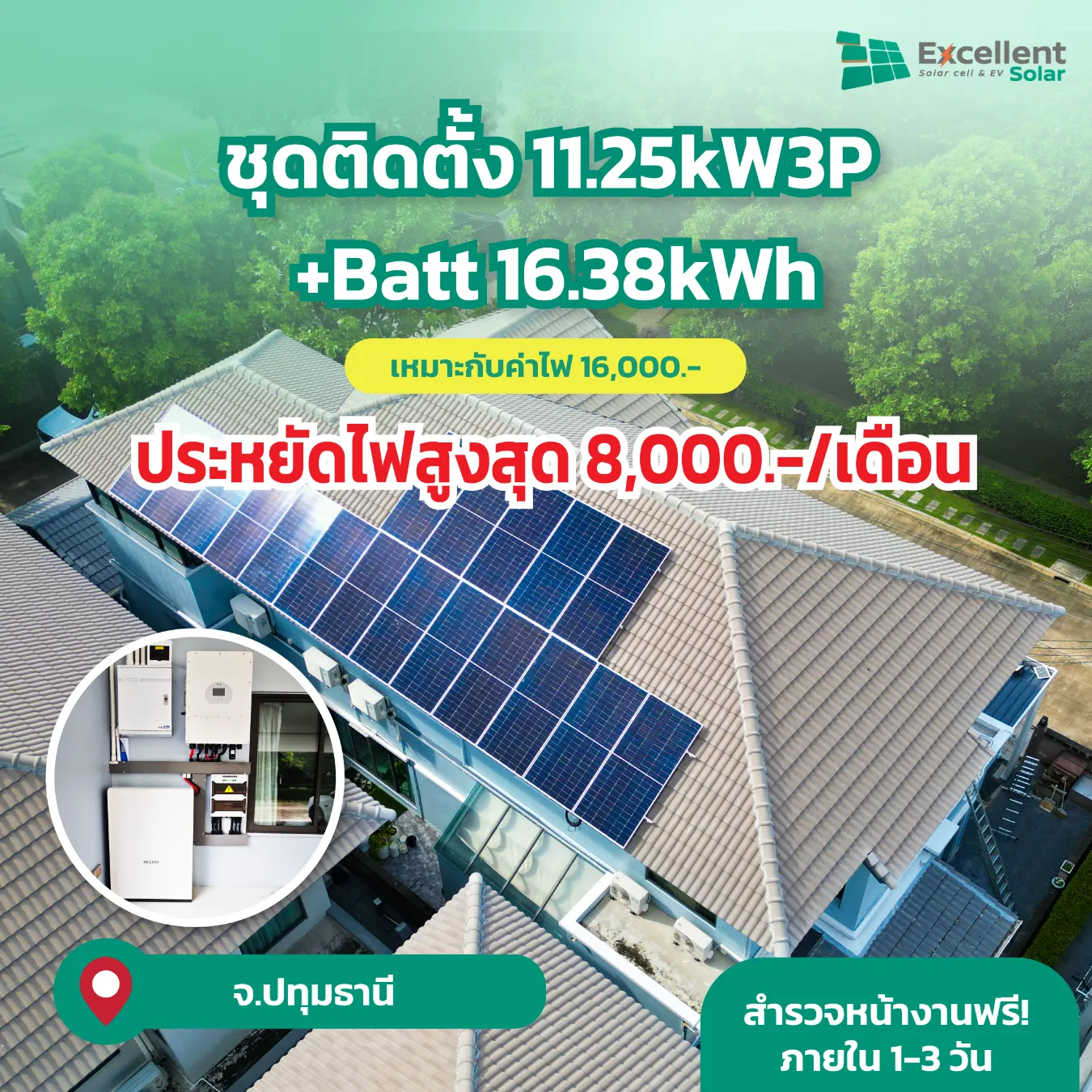 ติดแผงโซล่าเซลล์บนหลังคาบ้านราคา, ติดโซล่าเซลล์ บ้าน